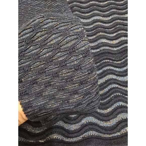 Tory Burch Women's Blue Shimmer Peplum Sweater Long Sleeve Wool Blend Size S NWT - Picture 5 of 10